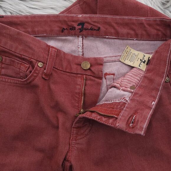 7 For All Mankind x Emilio Pucci Carol Jeans Rust Sz 27 Straight Leg Womens - Picture 9 of 10